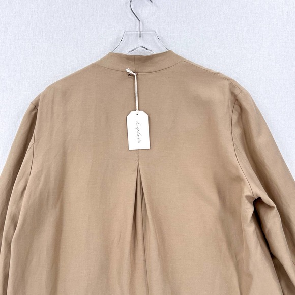 ENZA COSTA Twill Belted Jacket Womens Small Clay Tan Linen Blazer Wrap NEW - Picture 10 of 16